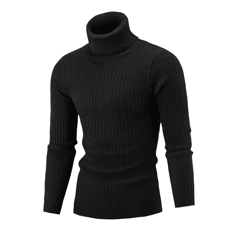 Sweater Twist Knit Sweater Slim-fit High Neck Knit