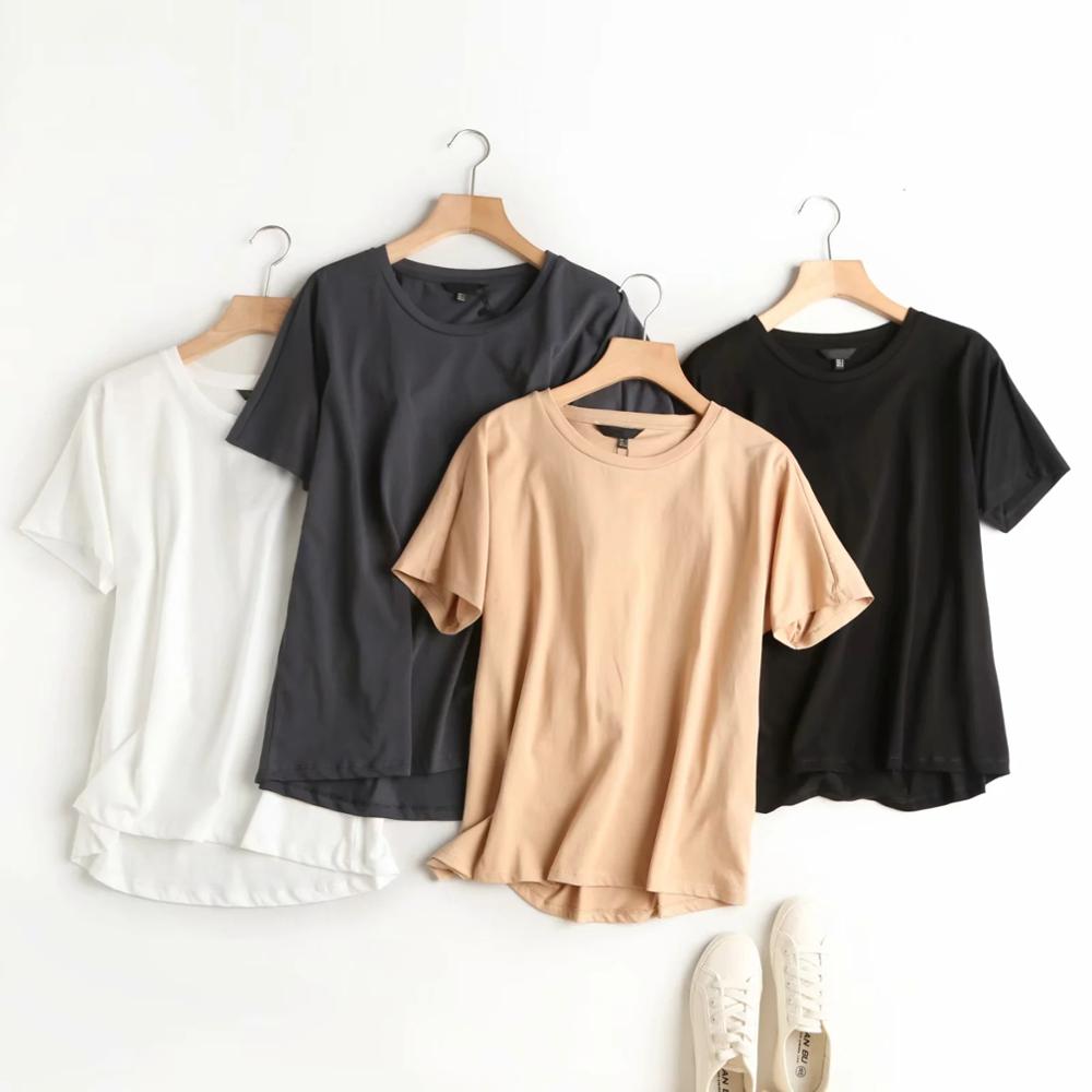 Women's Solid Loose Edition Thin Short Sleeve T-shirt