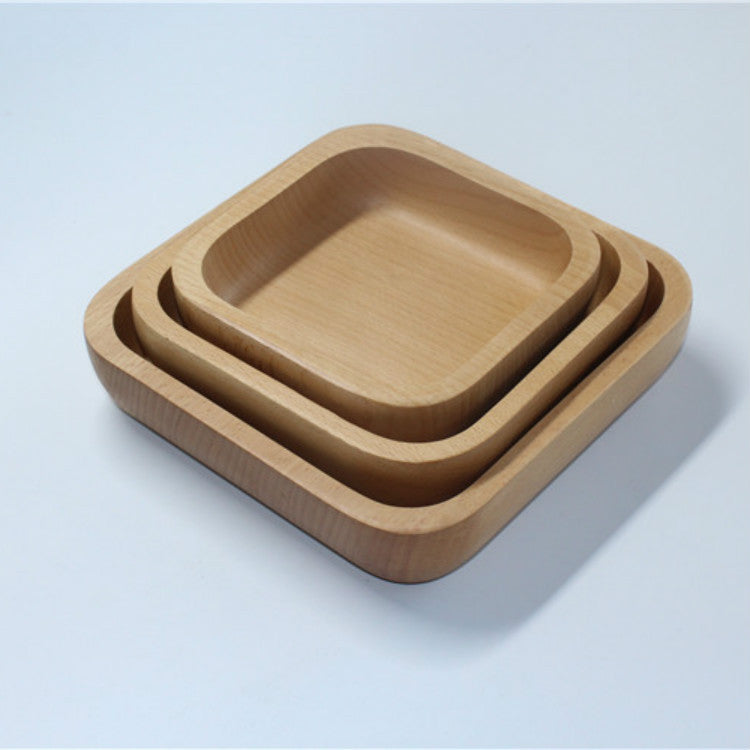 Japanese rubber wood square plate