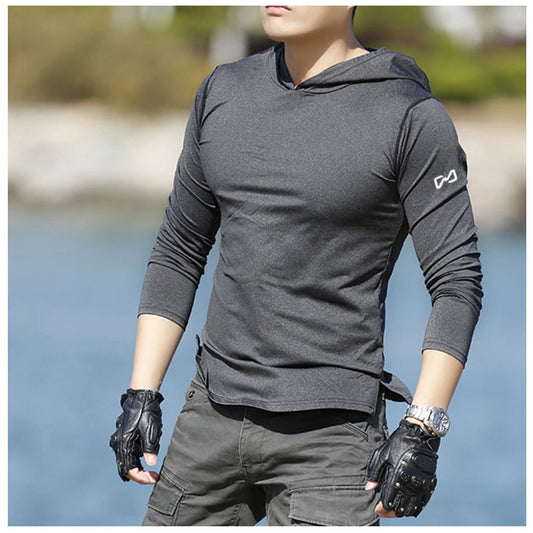 Sports Long-sleeved Men's Hooded Sweater Fitness Quick-drying