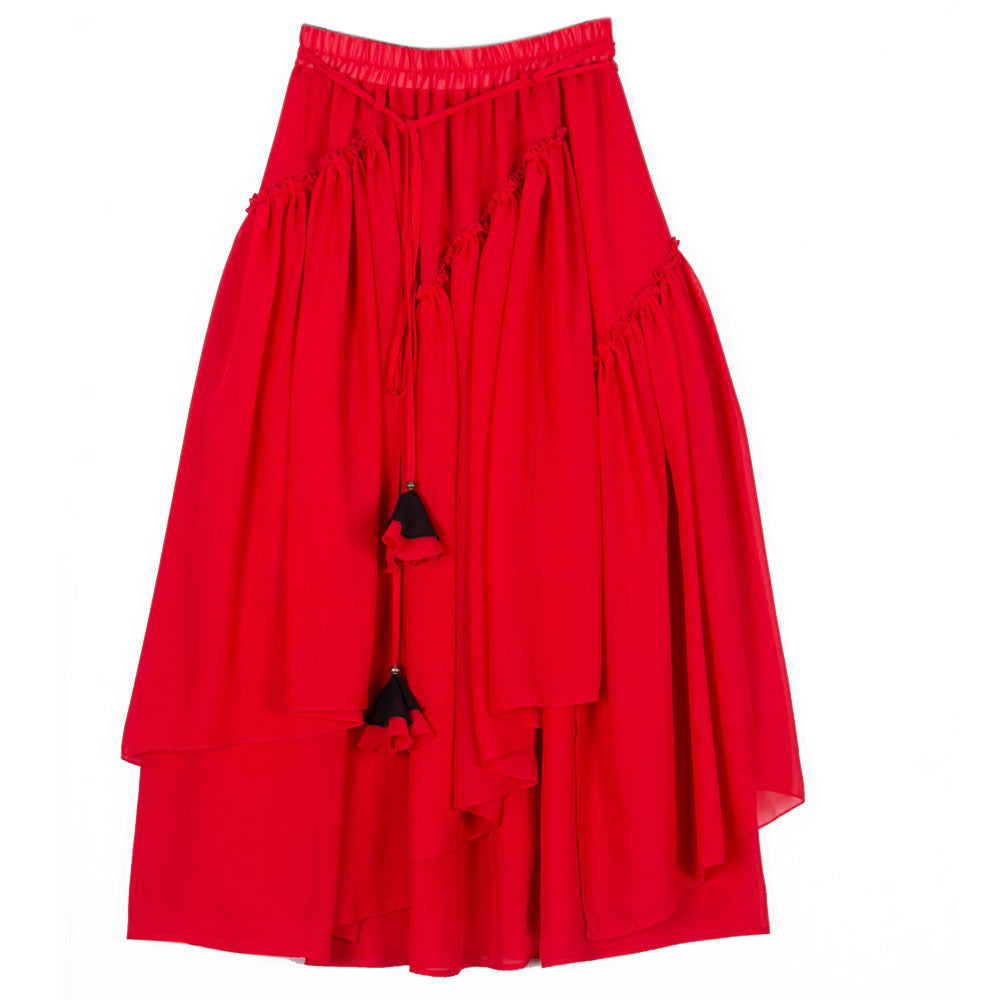 Women's Ethnic Thin Chiffon Skirt Irregular