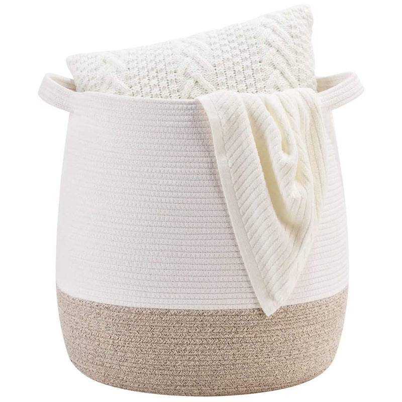 Japanese Style Cotton Rope Woven Round Sundries Storage Basket