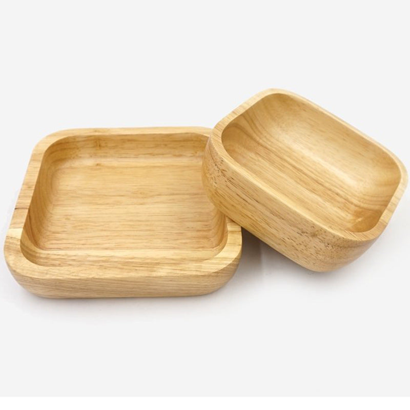 Japanese rubber wood square plate