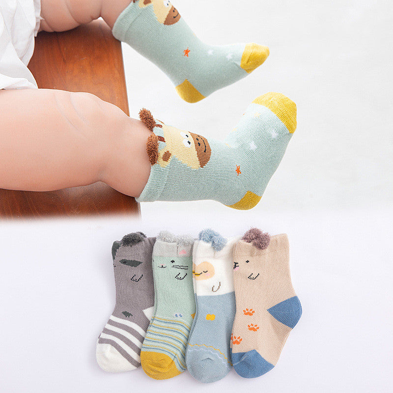 Cartoon heat transfer baby socks