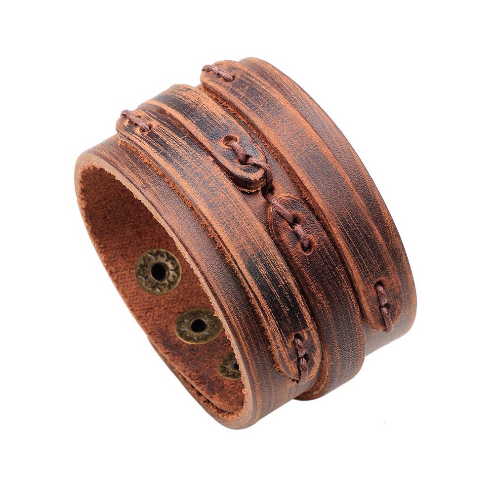 European And American Retro Fashion Leather Bracelet For Men