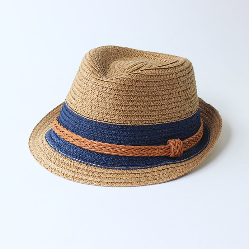 Male Contrasting Color Straw Hat Male Parent-child Straw Hat