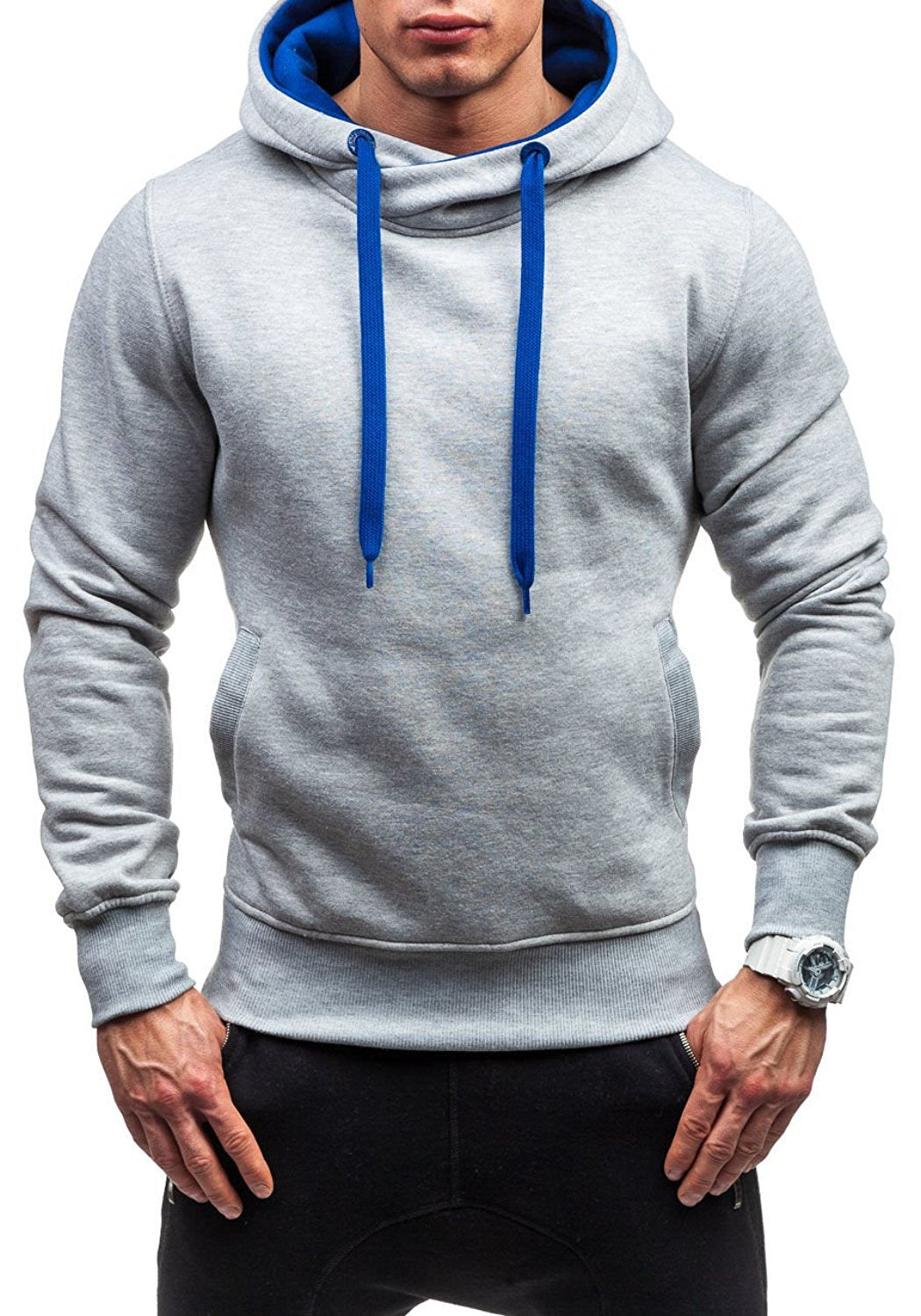 Men's Plus Size Contrast Hoodie Pullover Hood