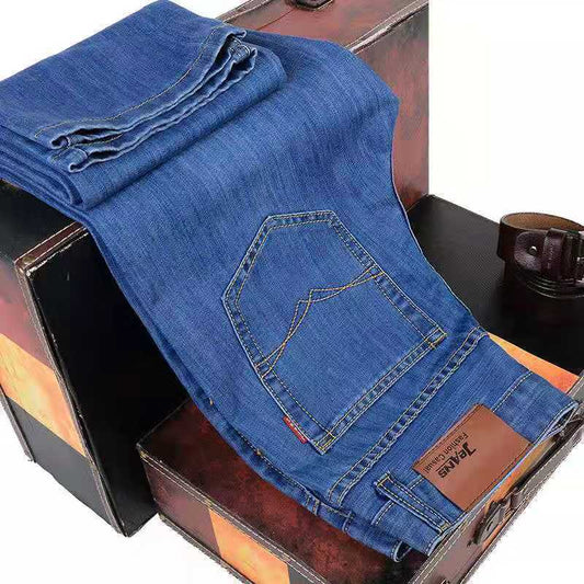 Summer Jeans Men Stretch Loose Ice Silk