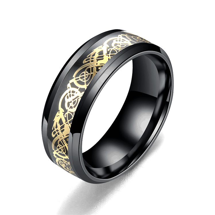 Dragon Pattern Rings Men Stainless Steel Ring Jewelry