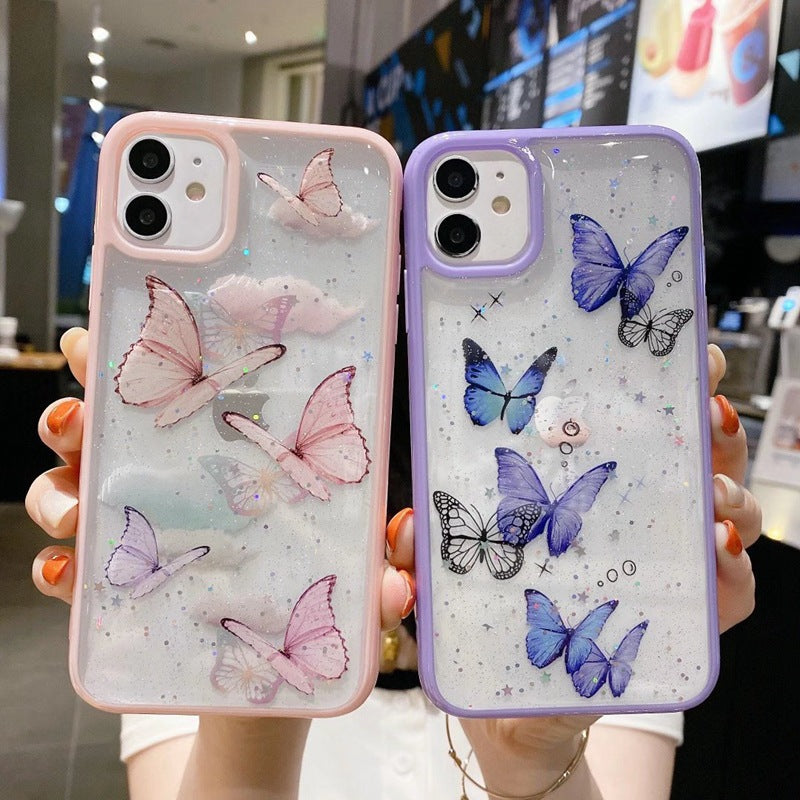 Epoxy Glitter Butterfly Skin-friendly Phone Case