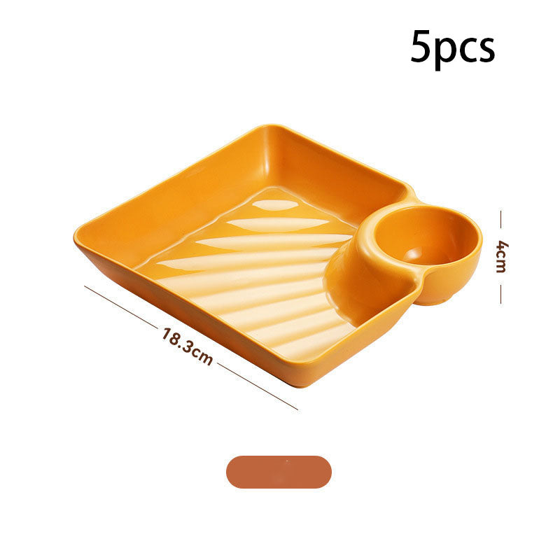 Dumpling Plate With Vinegar Dish Dumpling Plate Dinner Plate Square Plate