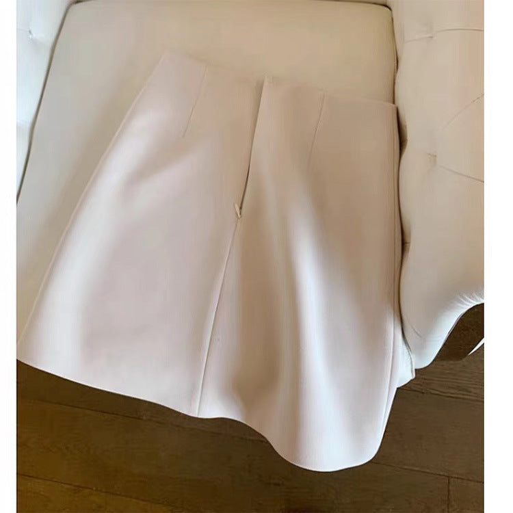 High Praise Return Item, With Worry-free Lazy Bi Collection, Chalk Off-white, Pearly A-line Skirt