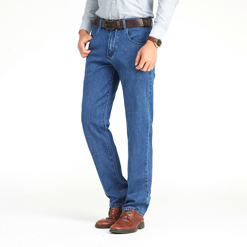 Men's Mid-rise Casual Slim Straight-leg Jeans