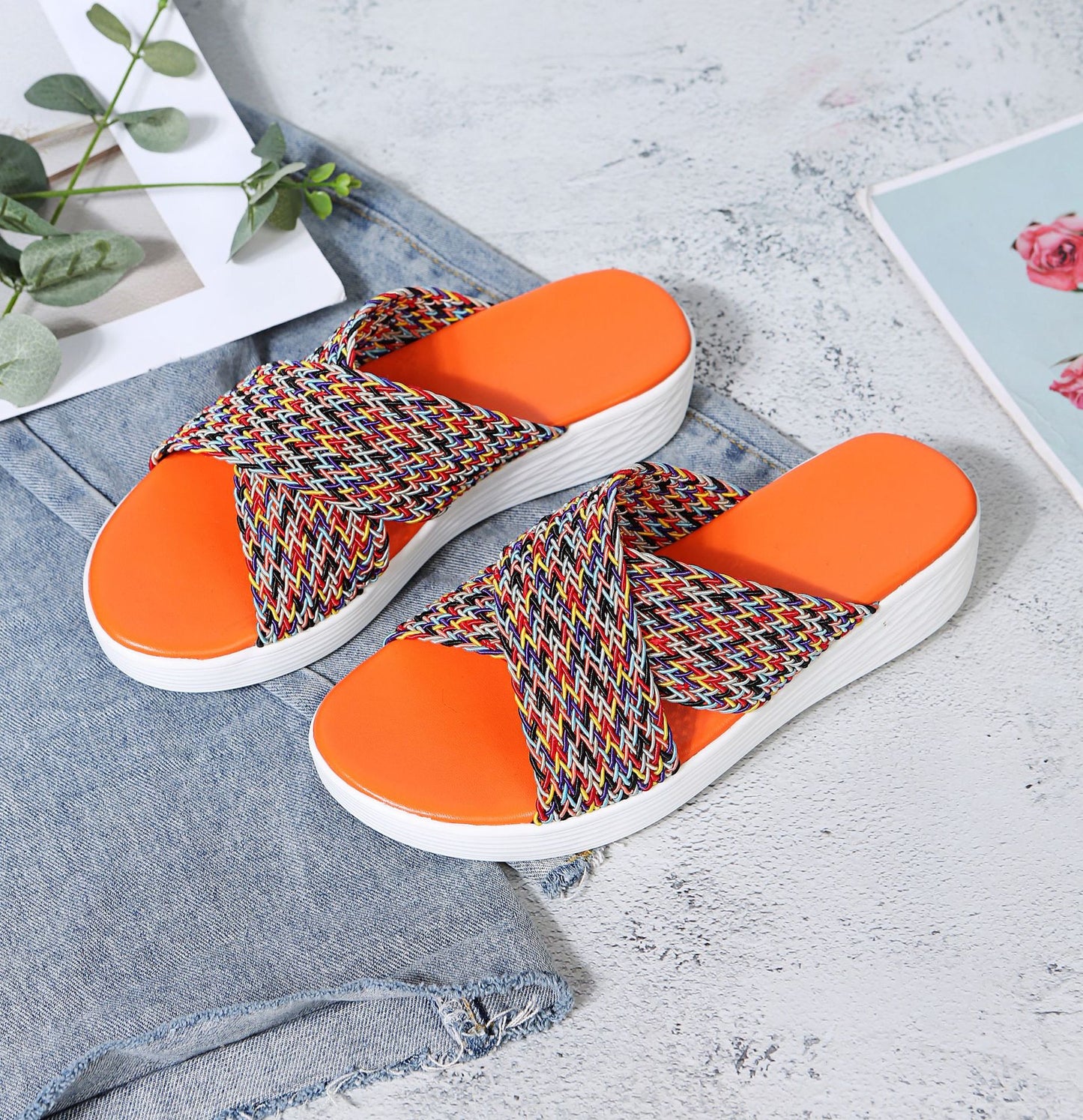 Women's Round Head Platform Sandals And Slippers