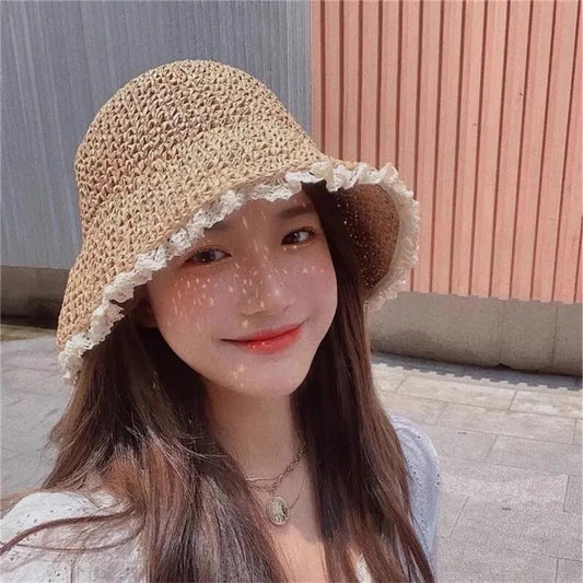 UV Protection Bow Straw Hat