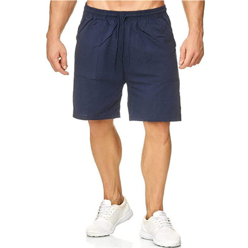 Men's Sports And Leisure Cotton And Linen Shorts Men