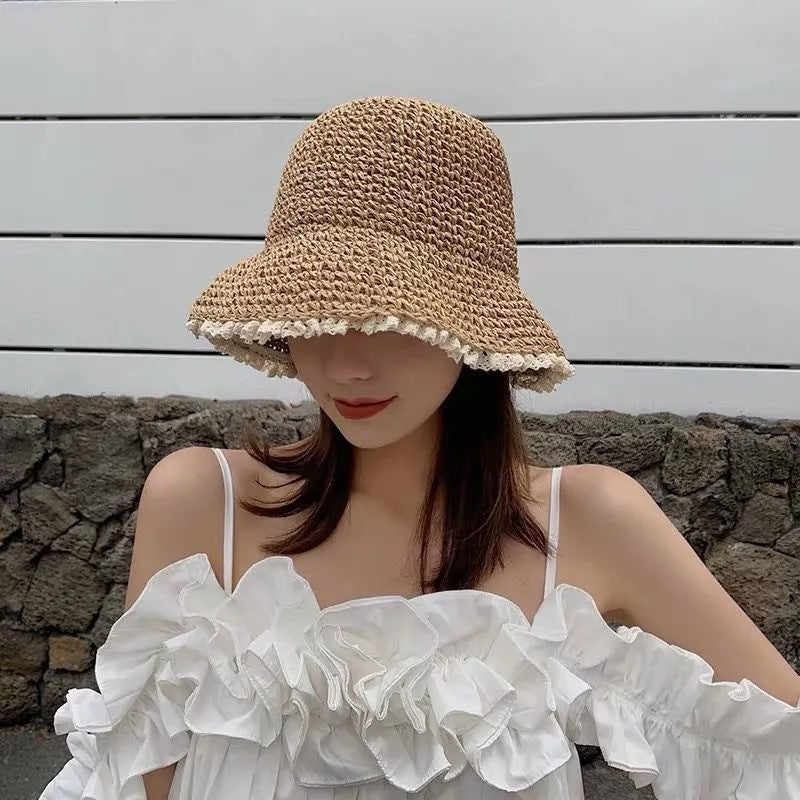 UV Protection Bow Straw Hat