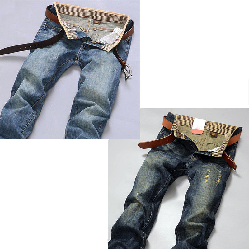 Men's Jeans Straight Loose Trend Wild Youth Tide Brand Casual Self-cultivation