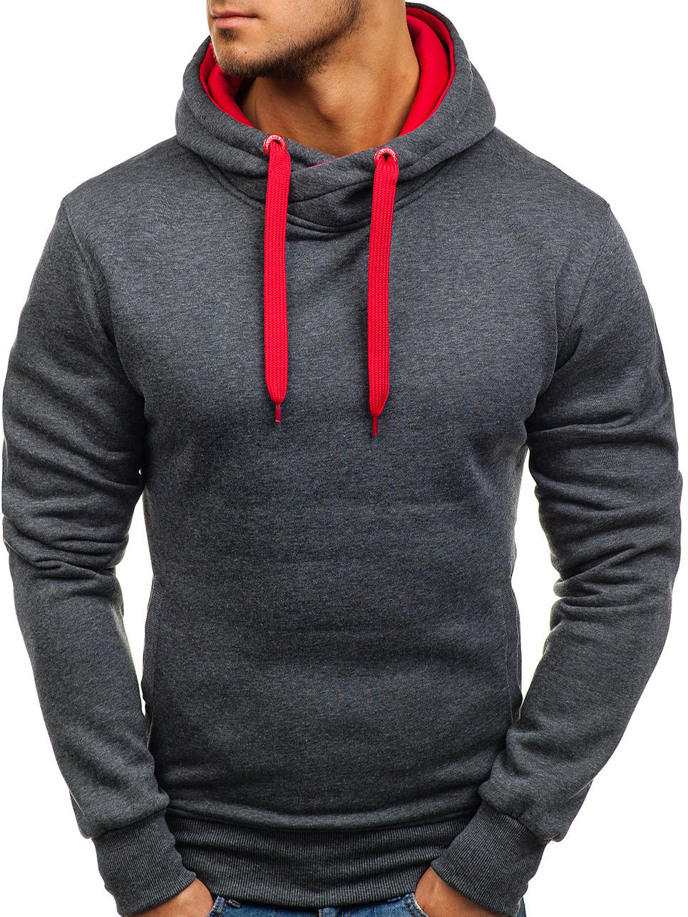 Men's Plus Size Contrast Hoodie Pullover Hood