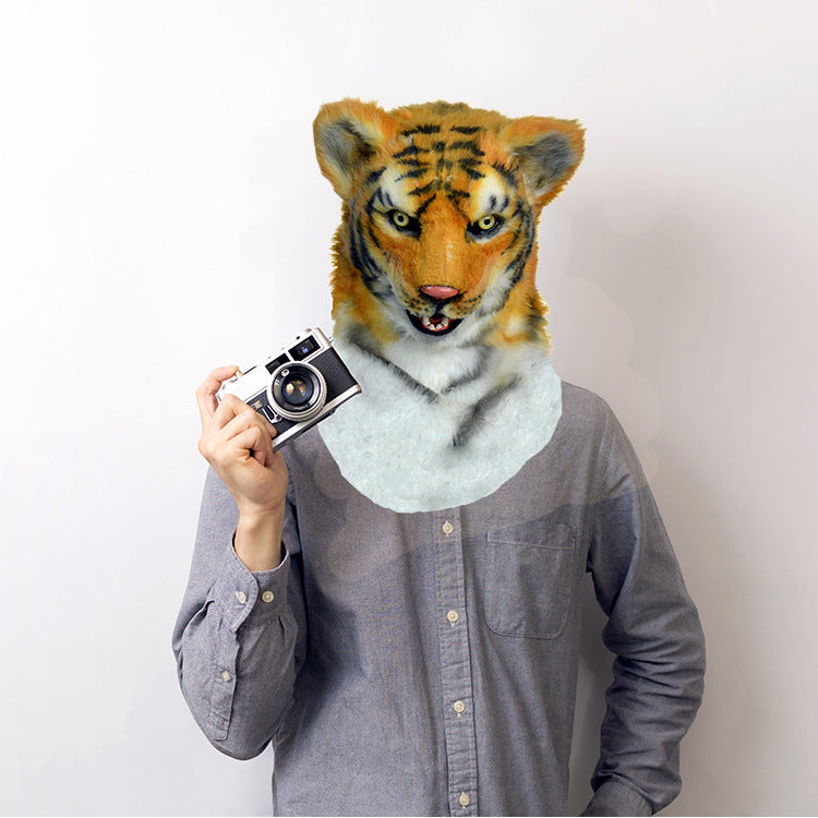 Cosplay Shooting Props Plush Animal Headgear tiger mask