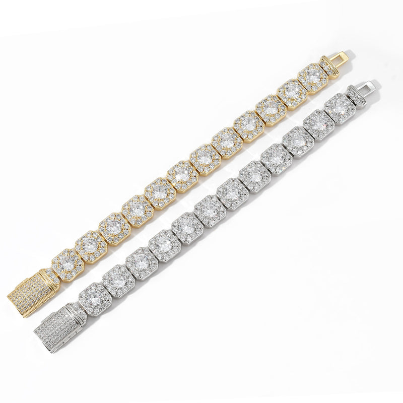Hip Hop Bracelet Flip Buckle Rock Sugar Zircon Men