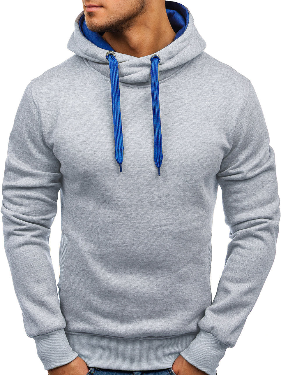 Men's Plus Size Contrast Hoodie Pullover Hood