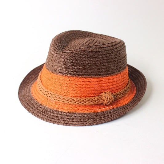 Male Contrasting Color Straw Hat Male Parent-child Straw Hat