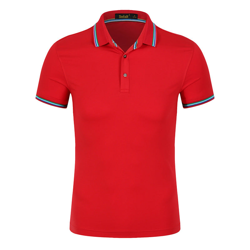 Lapel Ice Porcelain Solid Color Men's Polo Shirt Short Sleeves