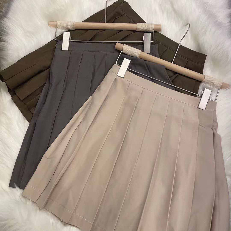All-match Pleated High Waist A-line Skirt