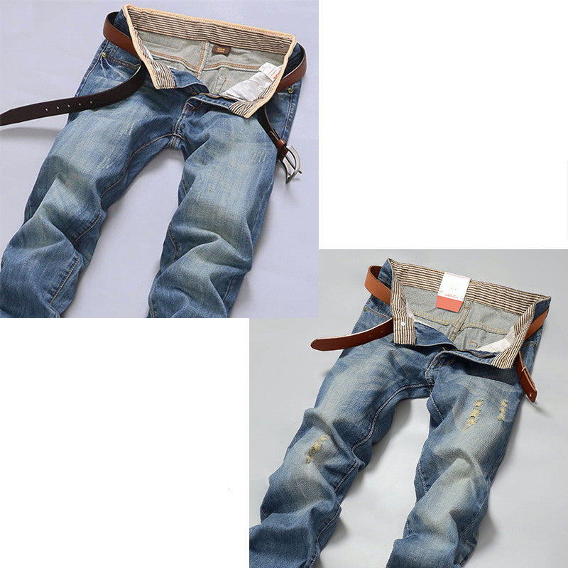 Men's Jeans Straight Loose Trend Wild Youth Tide Brand Casual Self-cultivation