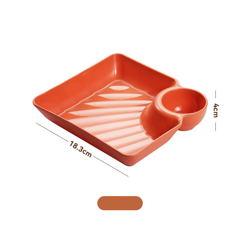 Dumpling Plate With Vinegar Dish Dumpling Plate Dinner Plate Square Plate